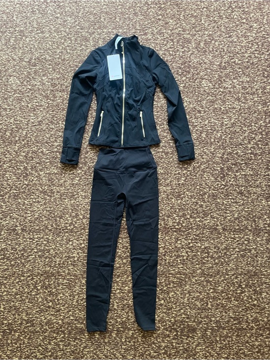 lululemon athletica Pants - lululemon athletica Black Zip Jacket with High-Rise Black Leggings